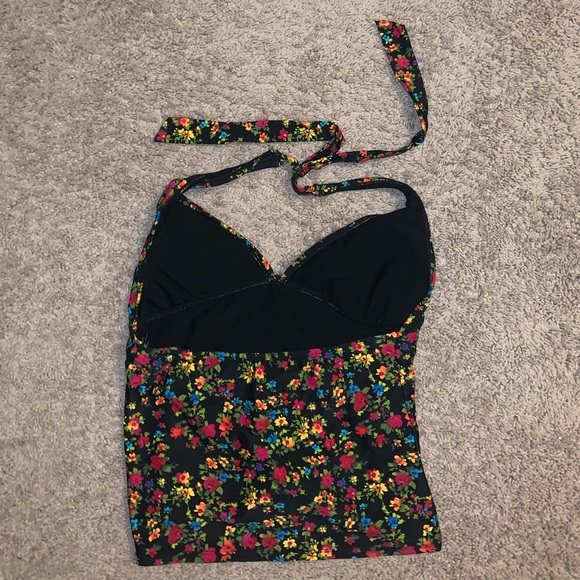 Catalina Black Multicolored Floral Swimsuit size M - Picture 7 of 9